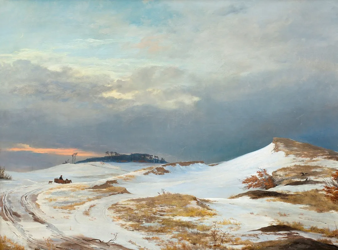 Winter Landscape With Northern Zealand Character Wall Art by Johan Thomas Lundbye - High-Resolution Digital Print
