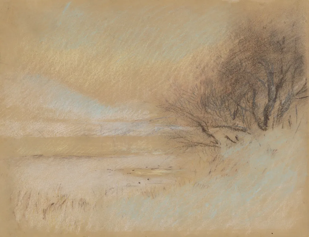Winter Landscape With River Wall Art by Ladislav Mednyánszky - High-Resolution Digital Print