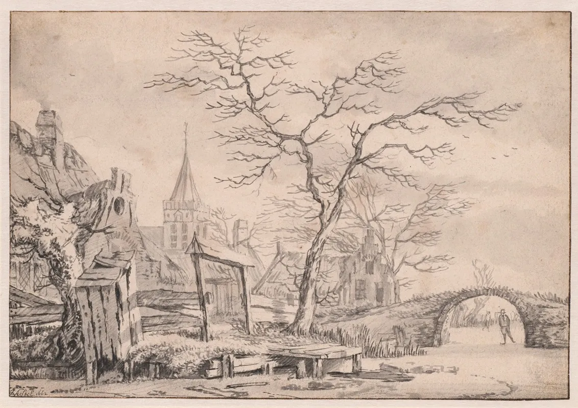 Winter Landscape With Skater Wall Art by Jan van Kessel - High-Resolution Digital Print