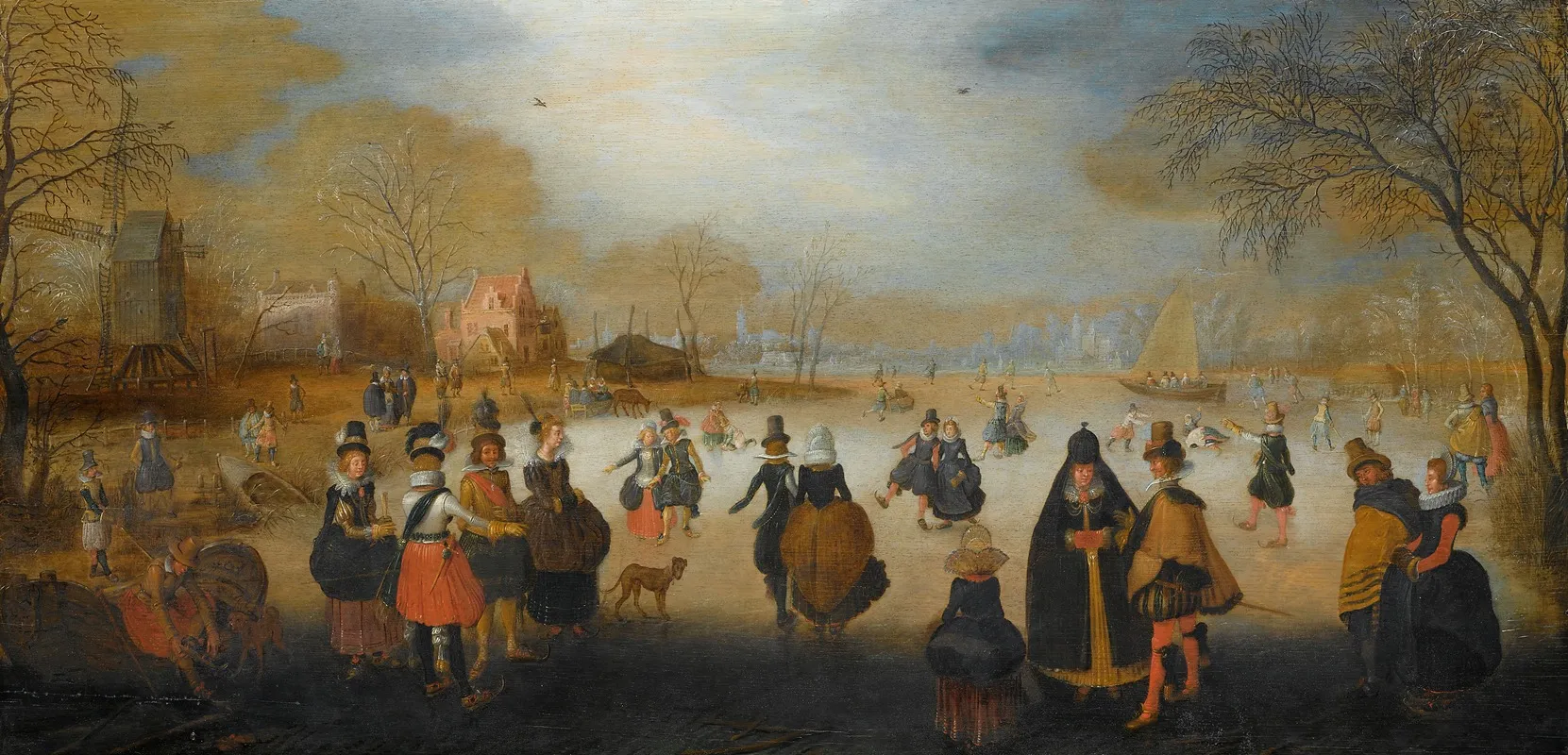 Winter Landscape With Skaters 5 Wall Art by Adam van Breen - High-Resolution Digital Print