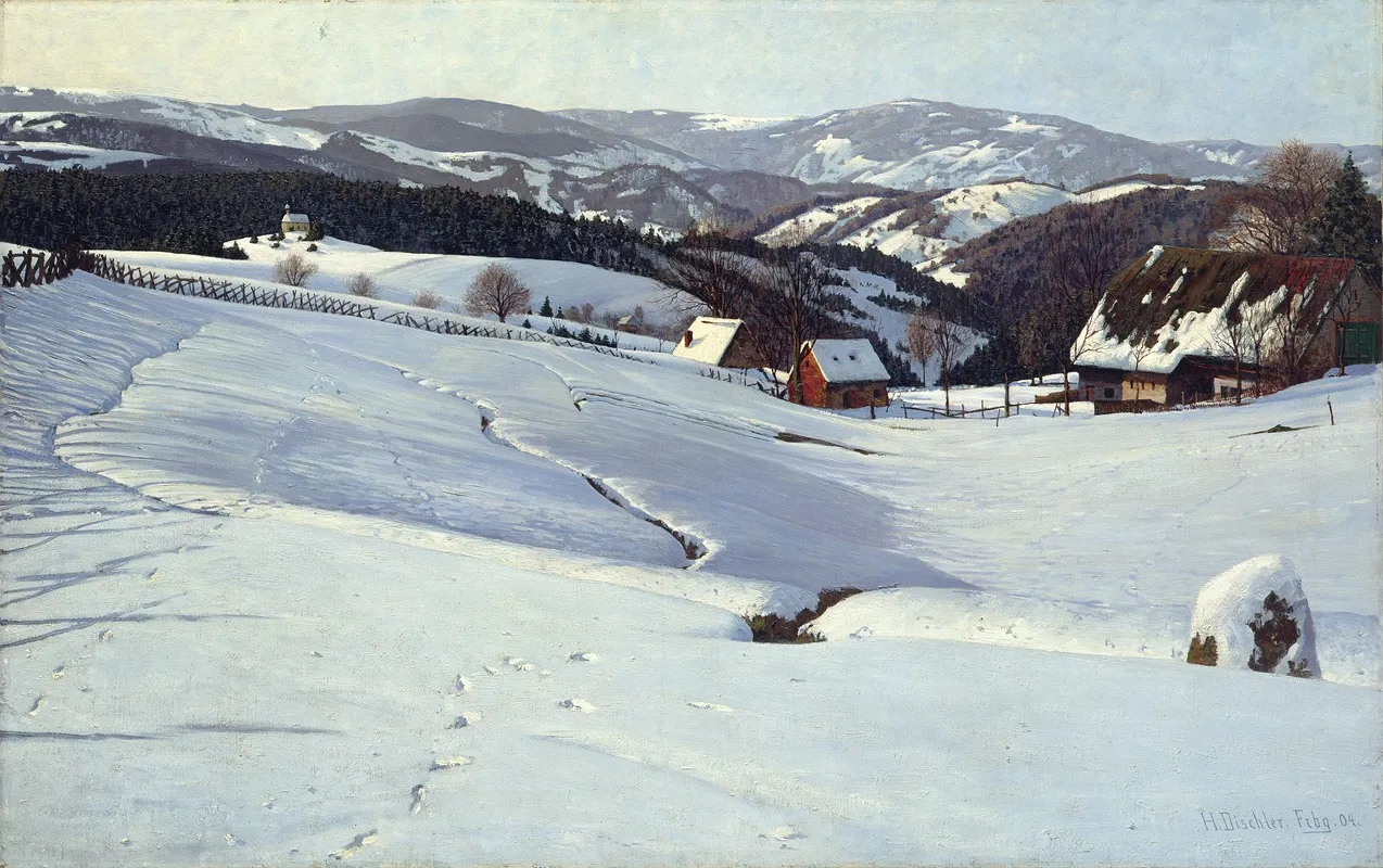 Winter Morning In The Black Forest Wall Art by Hermann Dischler - High-Resolution Digital Print