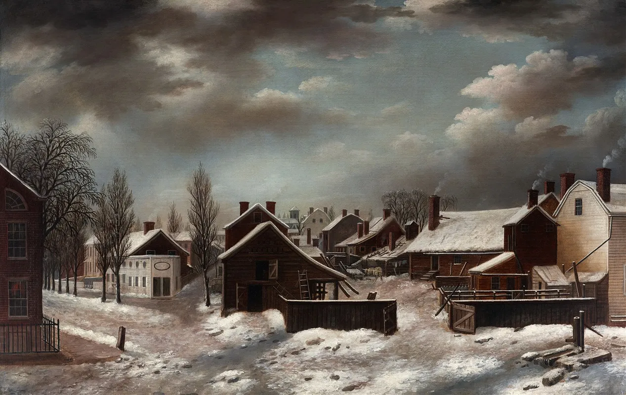 Winter Scene In Brooklyn Wall Art by Francis Guy - High-Resolution Digital Print