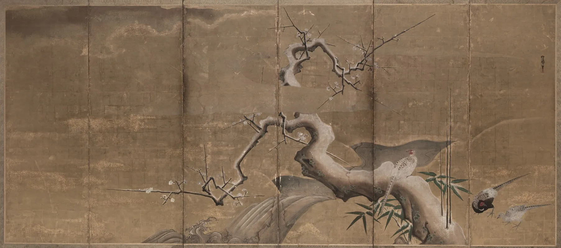 Winter Scene With Plum Trees And Pheasants 2