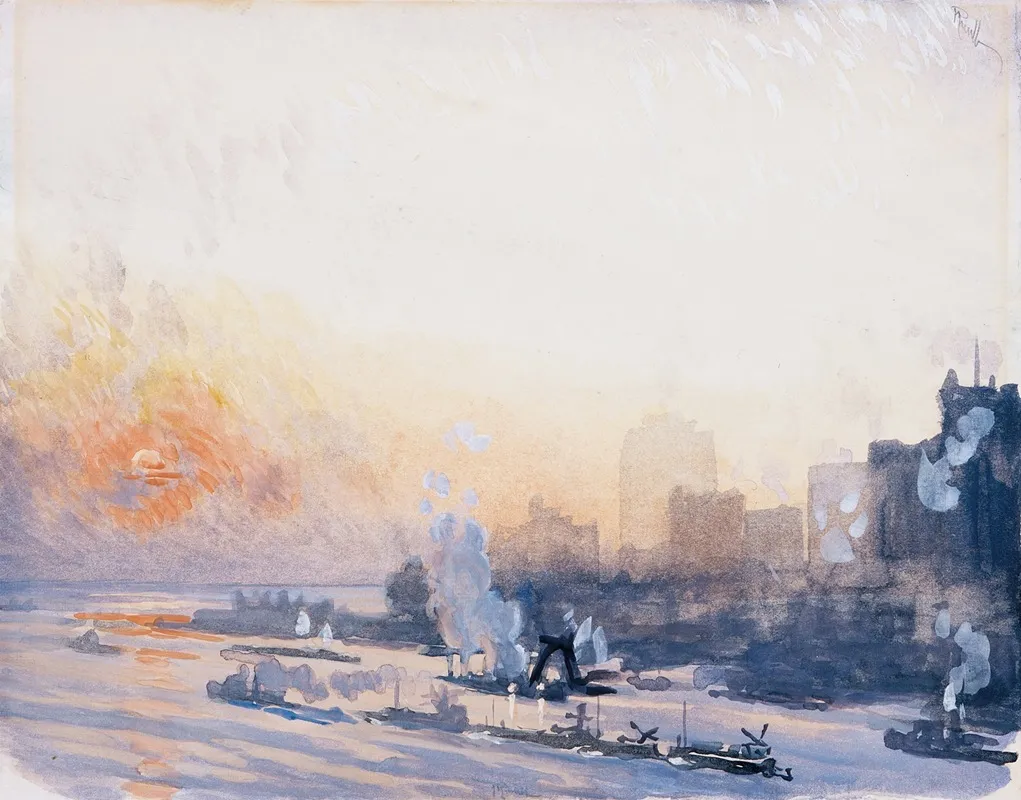Winter Sunset New York Harbor