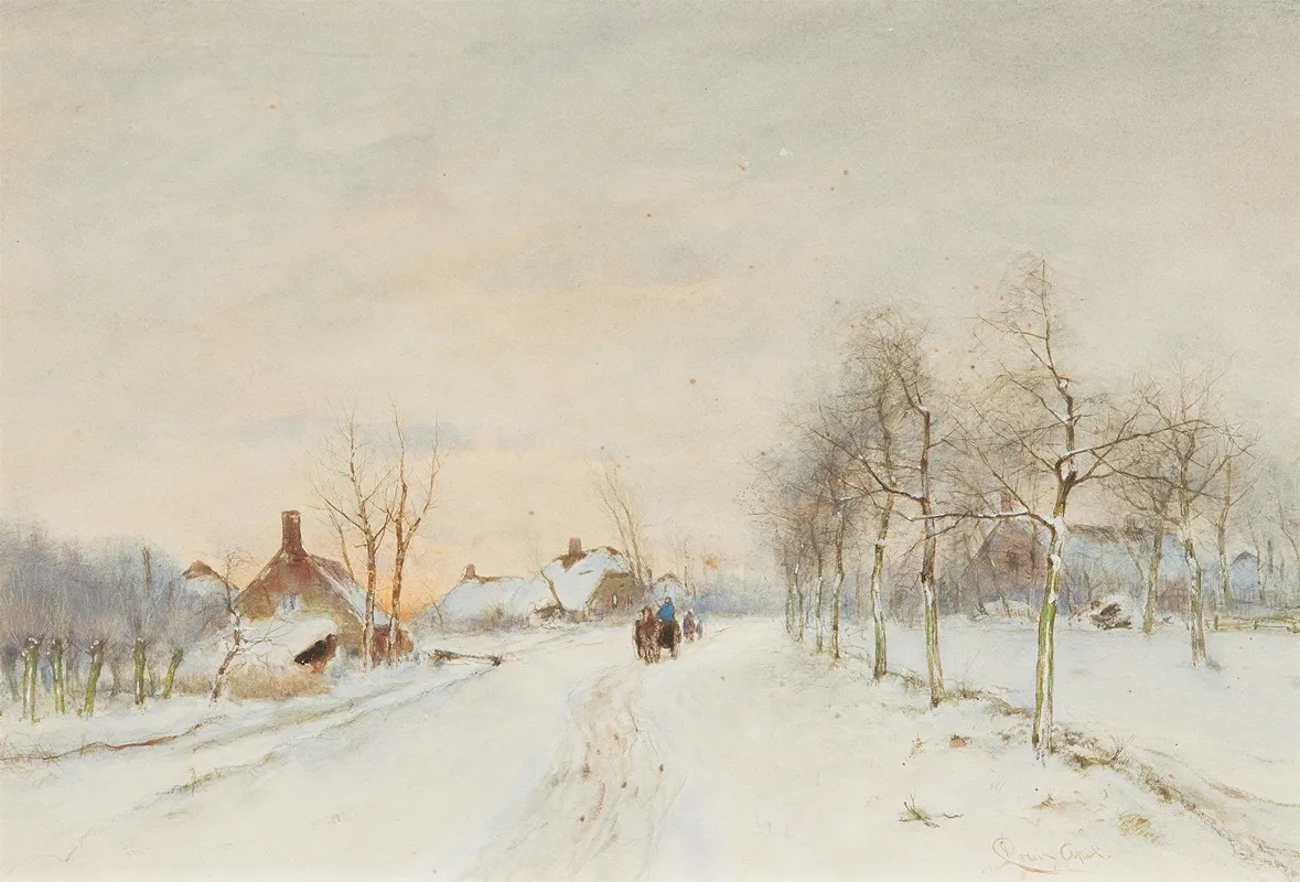 Winterlandschaft 9 Wall Art by Louis Apol - High-Resolution Digital Print