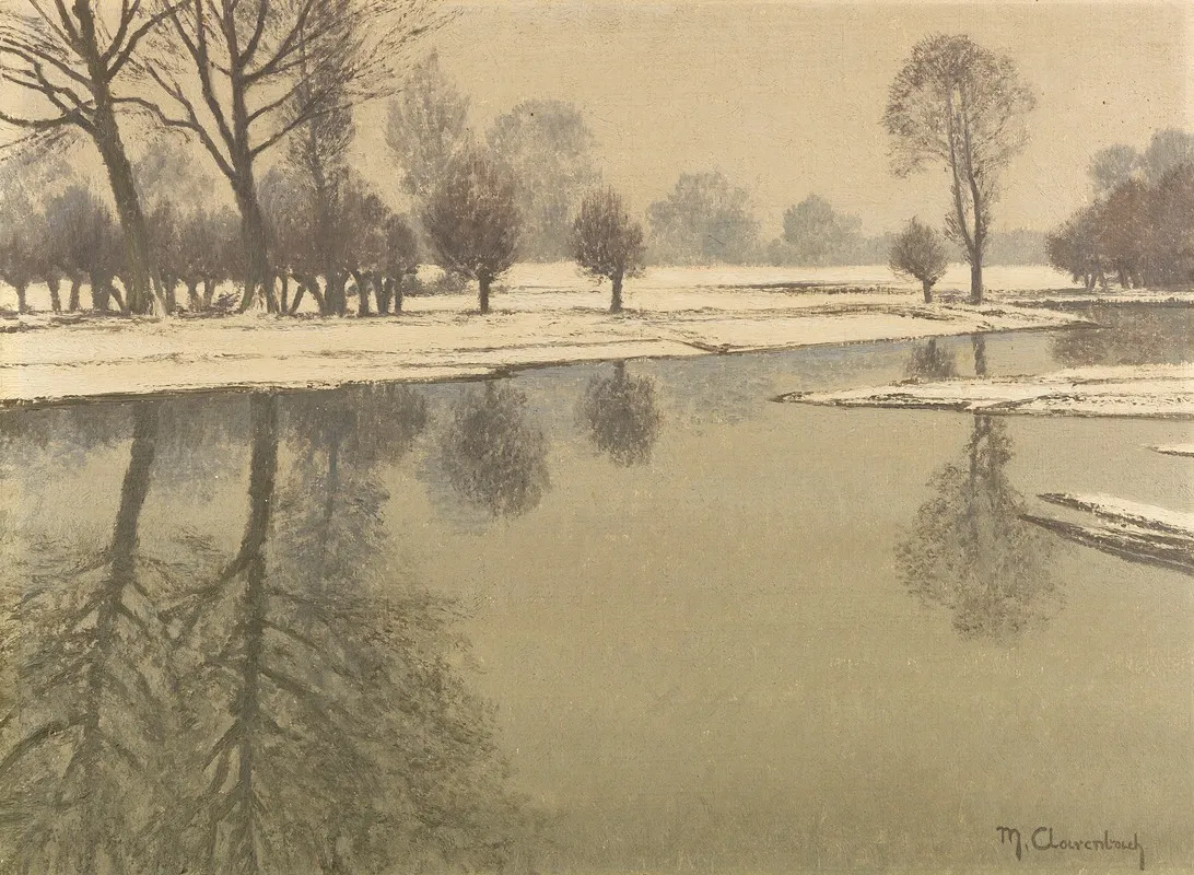 Winterlandschaft Am Niederrhein Bei Wittlaer Wall Art by Max Clarenbach - High-Resolution Digital Print