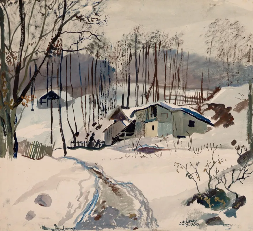 Winterlandschaft In Pressbaum Wall Art by Oskar Laske - High-Resolution Digital Print