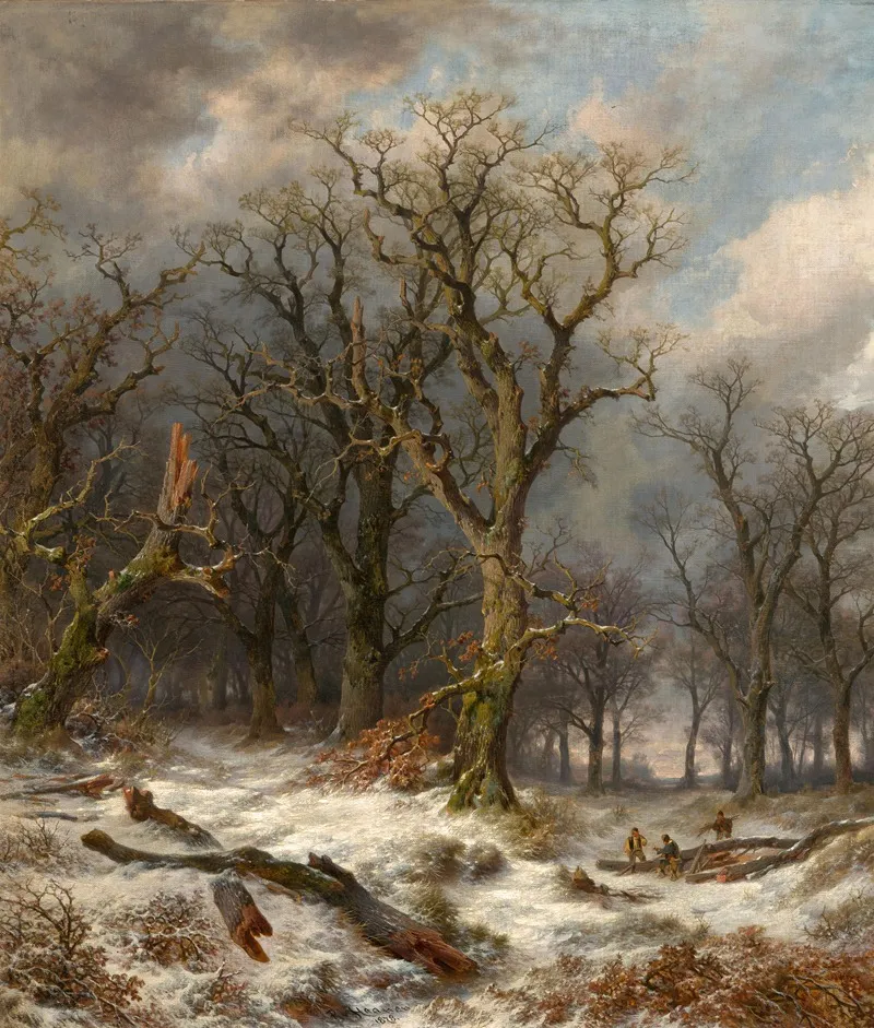 Winterlandschaft Mit Kahlen Baumen Wall Art by Remigius Adrianus Haanen - High-Resolution Digital Print