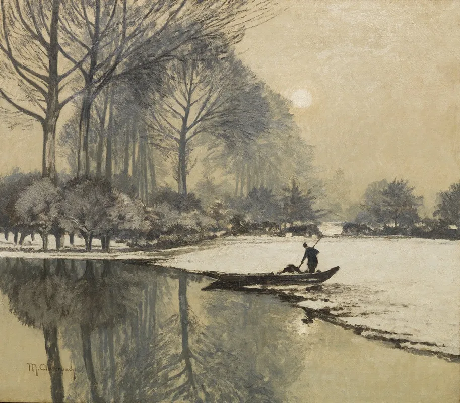 Winterlandschaft Mit Kahnfischer Wall Art by Max Clarenbach - High-Resolution Digital Print