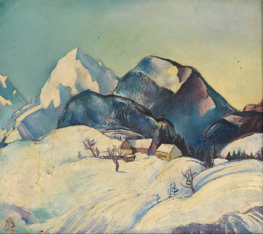 Wintermorgen Am Kleinen Priel Wall Art by Alois Leopold Seibold - High-Resolution Digital Print