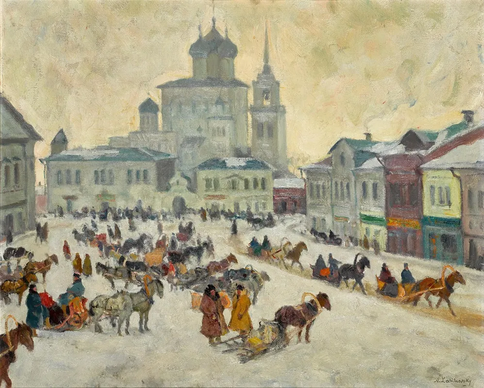 Winters Day Pskov Wall Art by Arnold Borisovich Lakhovsky - High-Resolution Digital Print