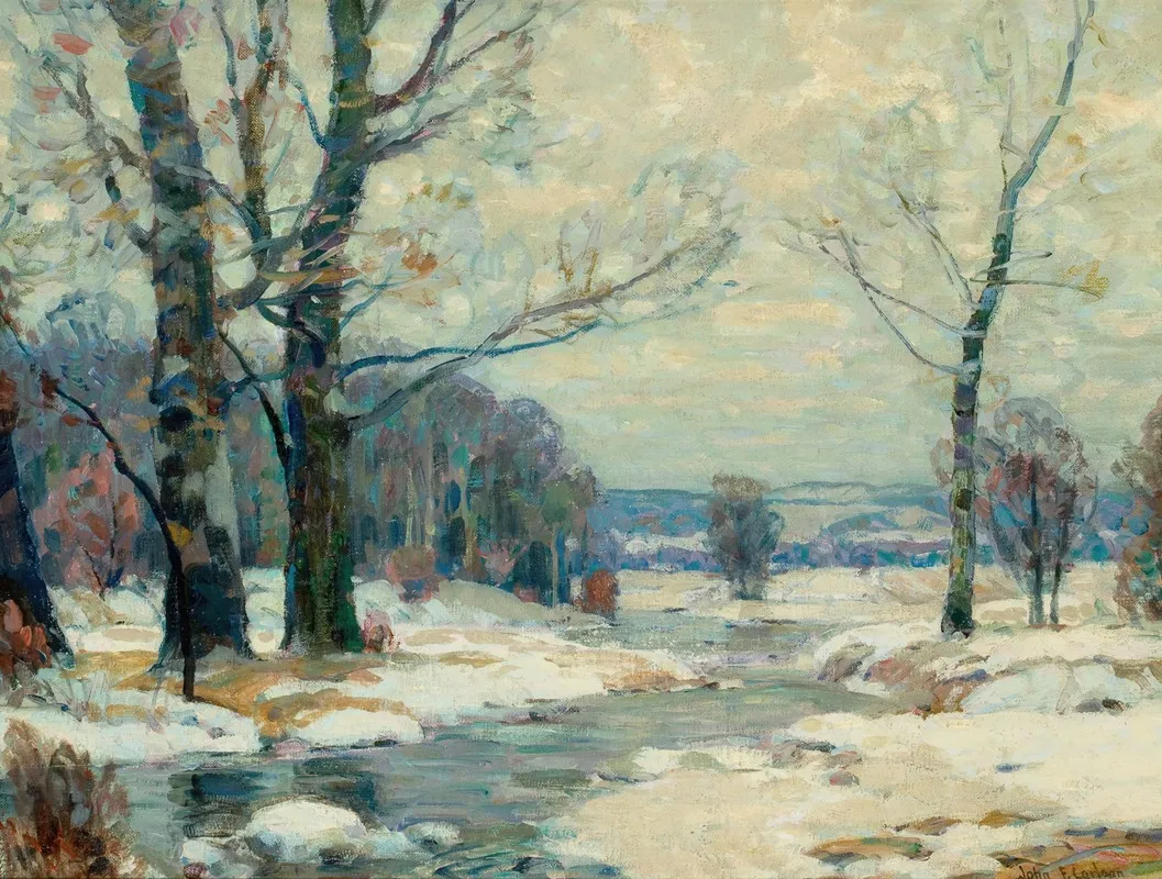 Winters Magic Woodstock New York Wall Art by John Fabian Carlson - High-Resolution Digital Print