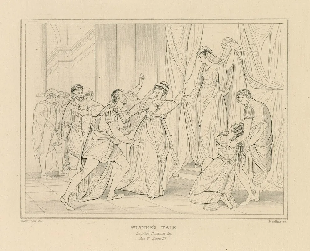 Winters Tale Act V Scene Iii Leontes Paulina C Wall Art by William Francis Starling - High-Resolution Digital Print