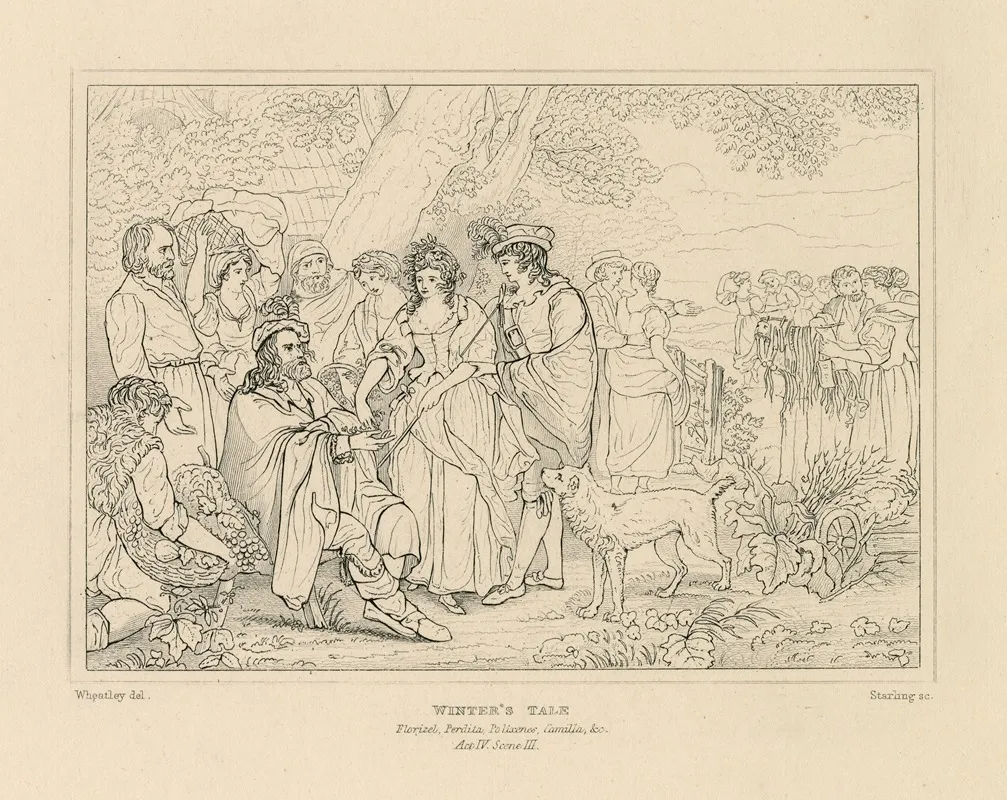 Winters Tale Florizel Perdita Polixenes Camilla C Act Iv Scene Iii Wall Art by William Francis Starling - High-Resolution Digital Print