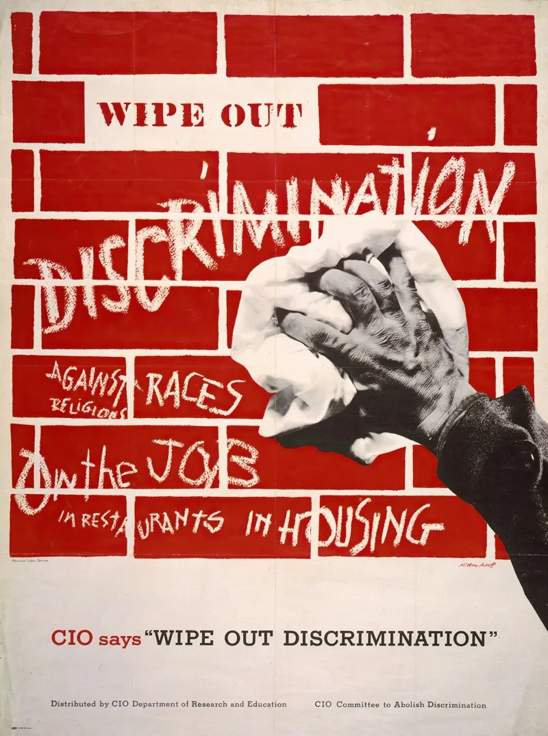Wipe Out Discrimination Cio Says Wipe Out Discrimination Wall Art by Milton Ackoff - High-Resolution Digital Print