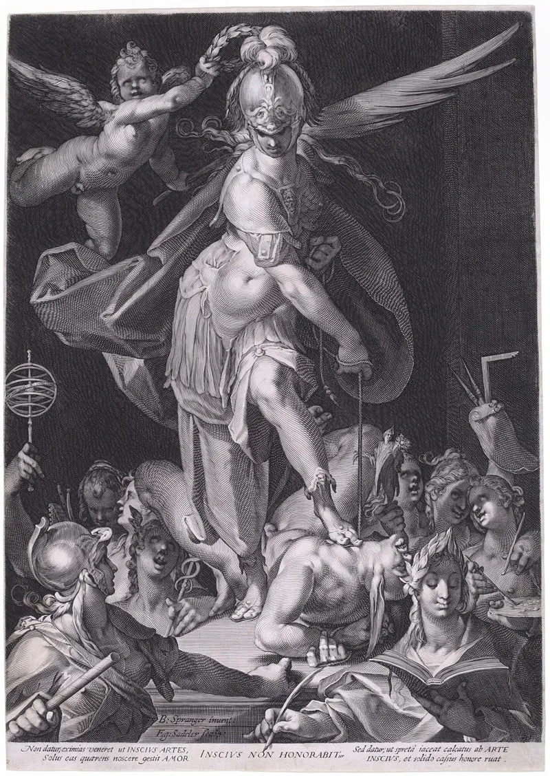 Wisdom Conquering Ignorance Wall Art by Aegidius Sadeler II - High-Resolution Digital Print