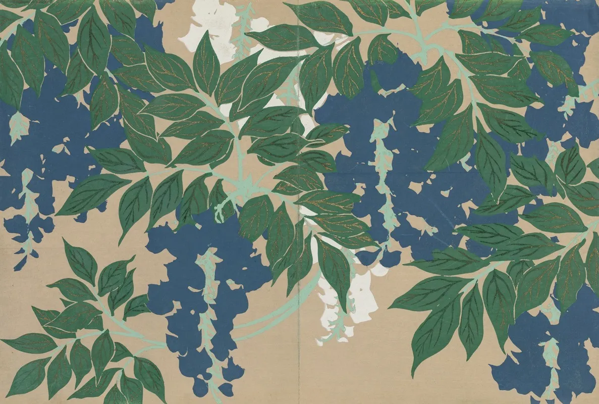 Wisteria Fuji Wall Art by Kamisaka Sekka - High-Resolution Digital Print