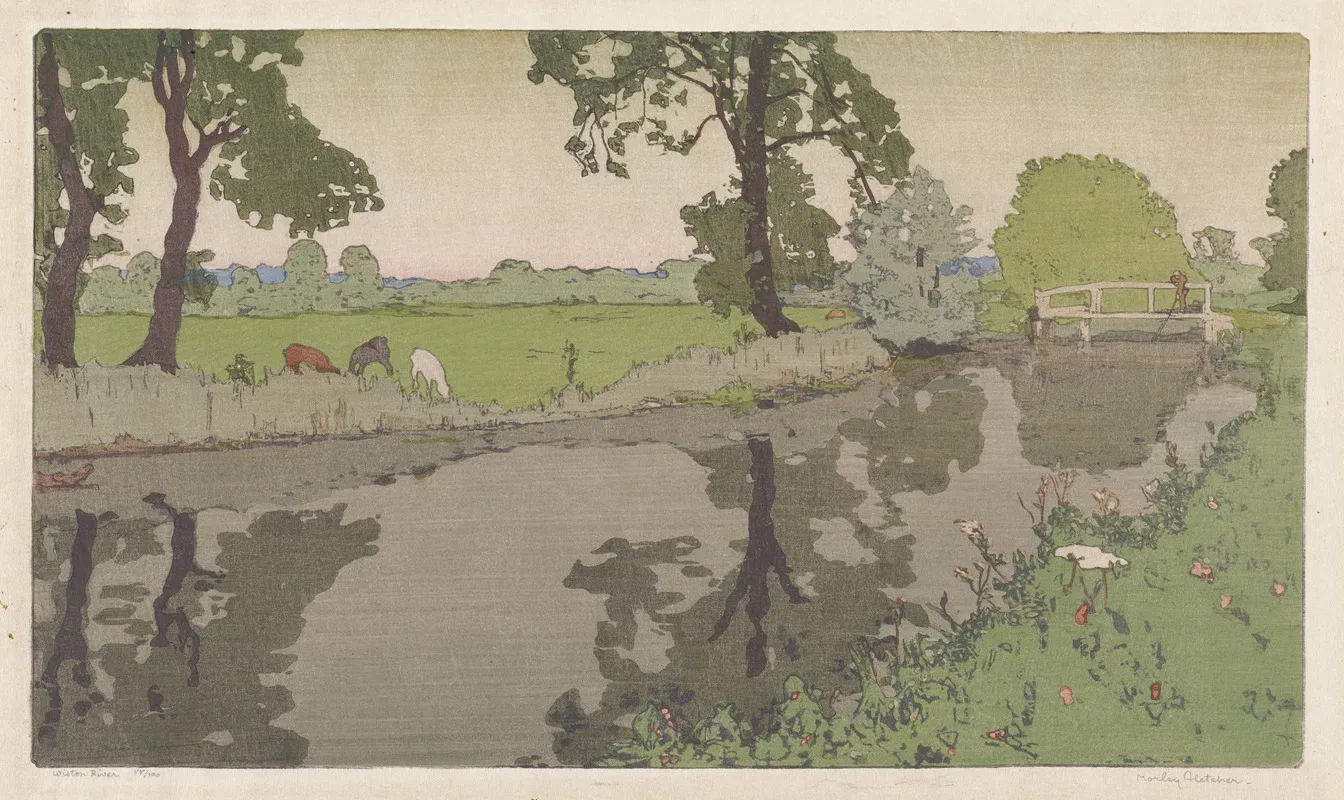 Wiston River 2 Wall Art by Frank Morley Fletcher - High-Resolution Digital Print