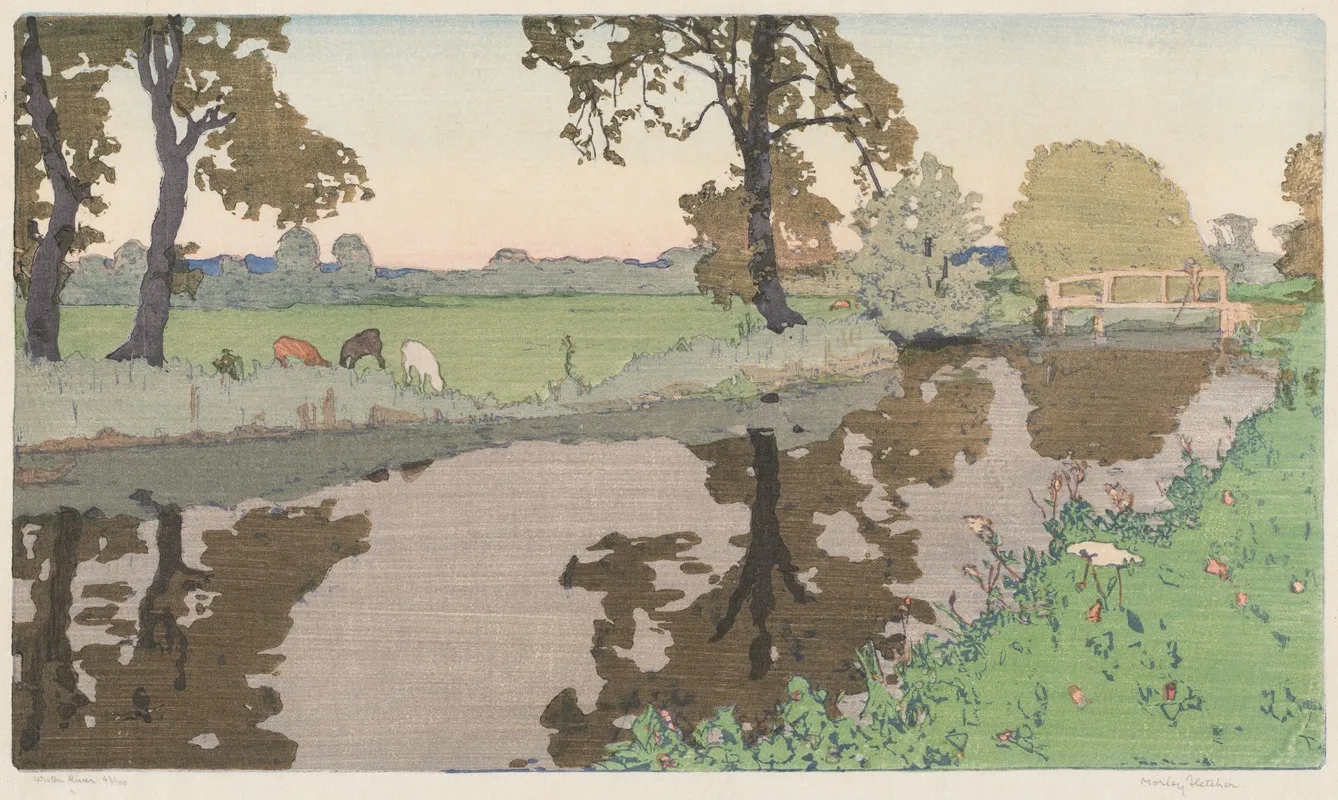 Wiston River Wall Art by Frank Morley Fletcher - High-Resolution Digital Print
