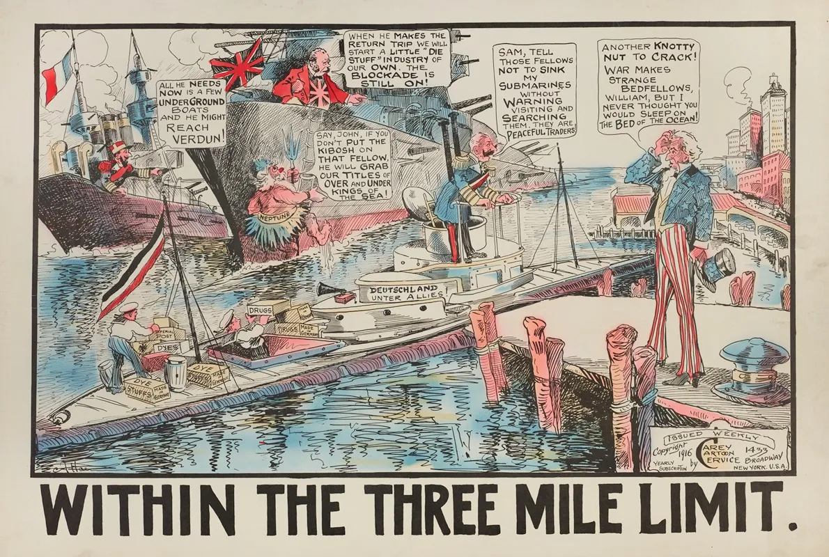 Within The Three Mile Limit Wall Art by Carey Cartoon Service - High-Resolution Digital Print