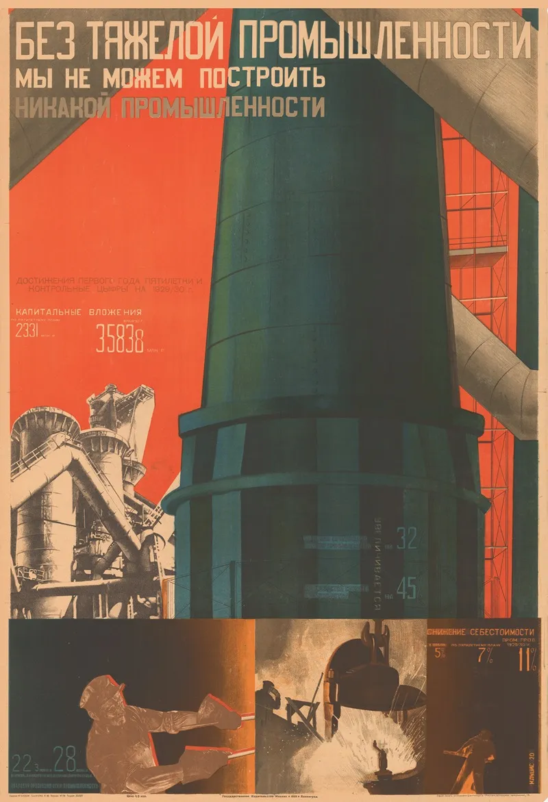 Without Heavy Industry We Cannot Build Any Industry Wall Art by Gustav Klutsis - High-Resolution Digital Print