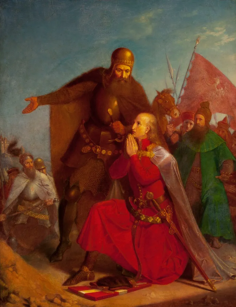 Wladyslaw Jagiello And Vytautas Praying Before The Battle Of Grunwald Wall Art by Jan Matejko - High-Resolution Digital Print