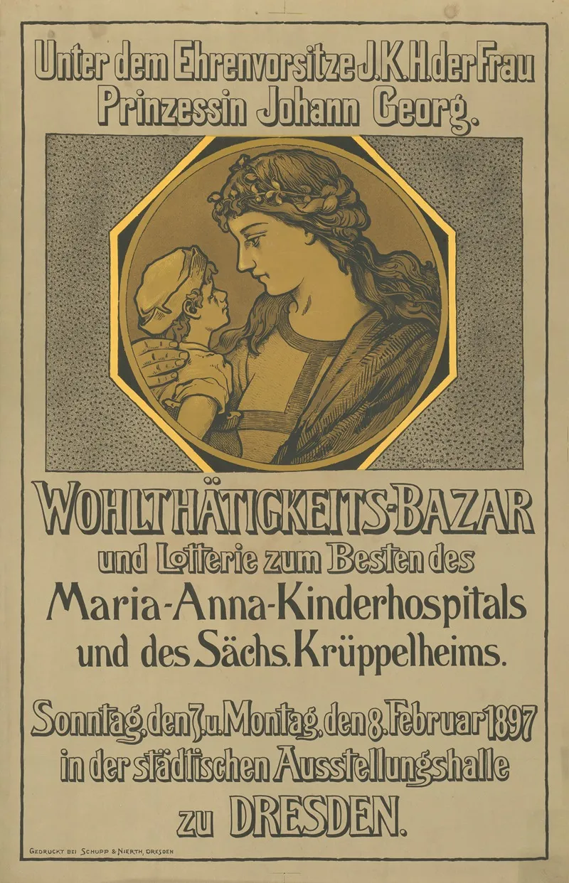 Wohltatigkeitsbazar Und Lotterie Zum Besten Des Maria Anna Kinderhospitals Wall Art by Schupp &amp; Nierth - High-Resolution Digital Print