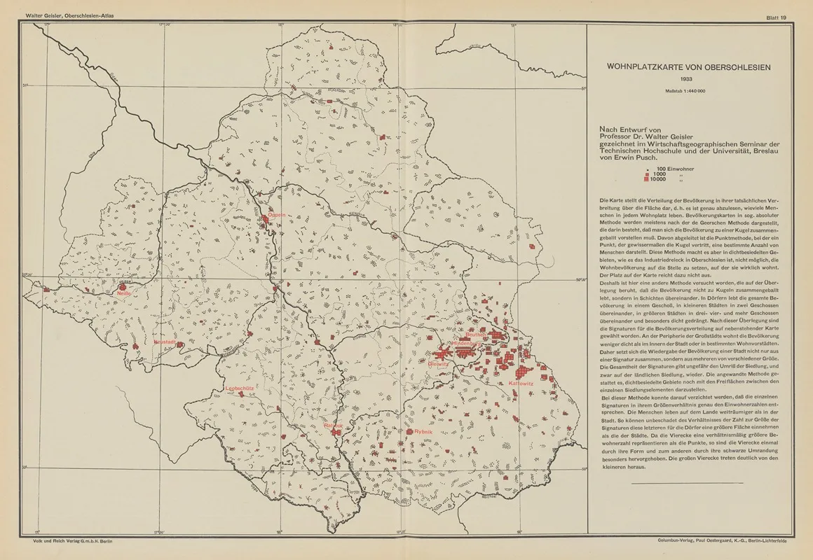 Wohnplatzkarte oberschlesiens Wall Art by Volk und Reich Verlag - High-Resolution Digital Print