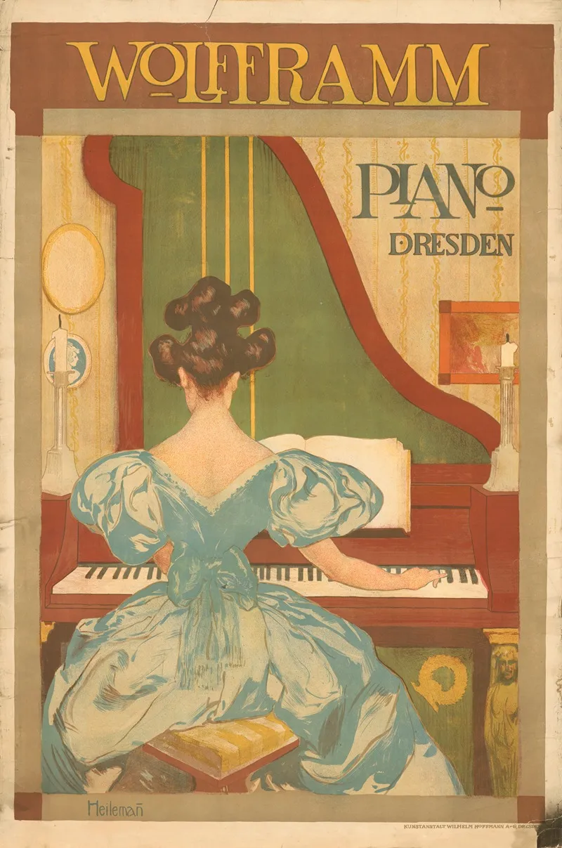 Wolfframm Piano Dresden Wall Art by Ernst Heilemann - High-Resolution Digital Print