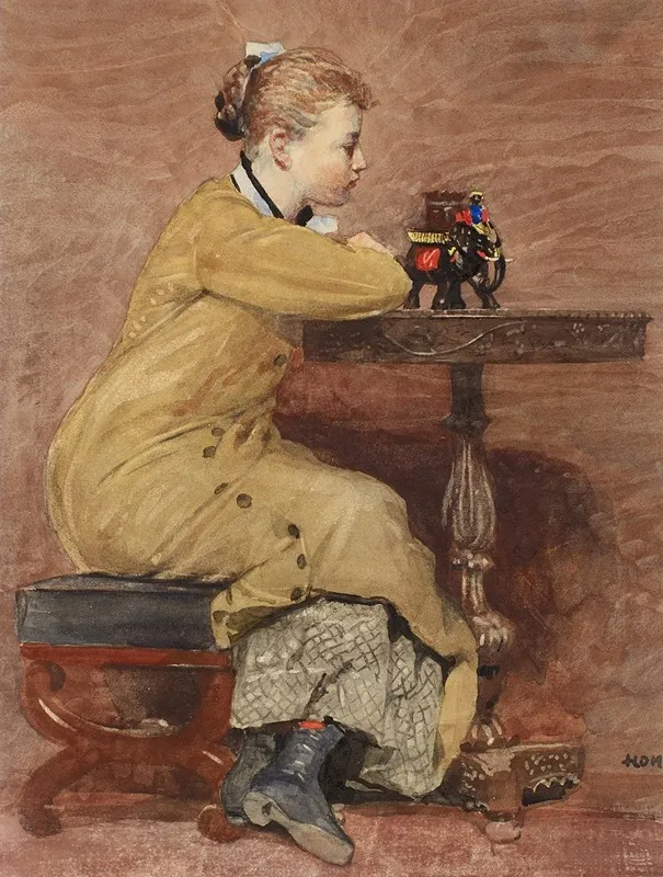 Woman And Elephant Wall Art by Winslow Homer - High-Resolution Digital Print