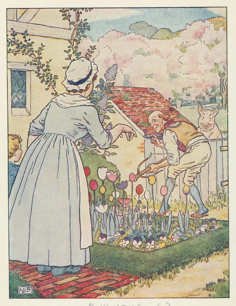 Woman And Man In Garden