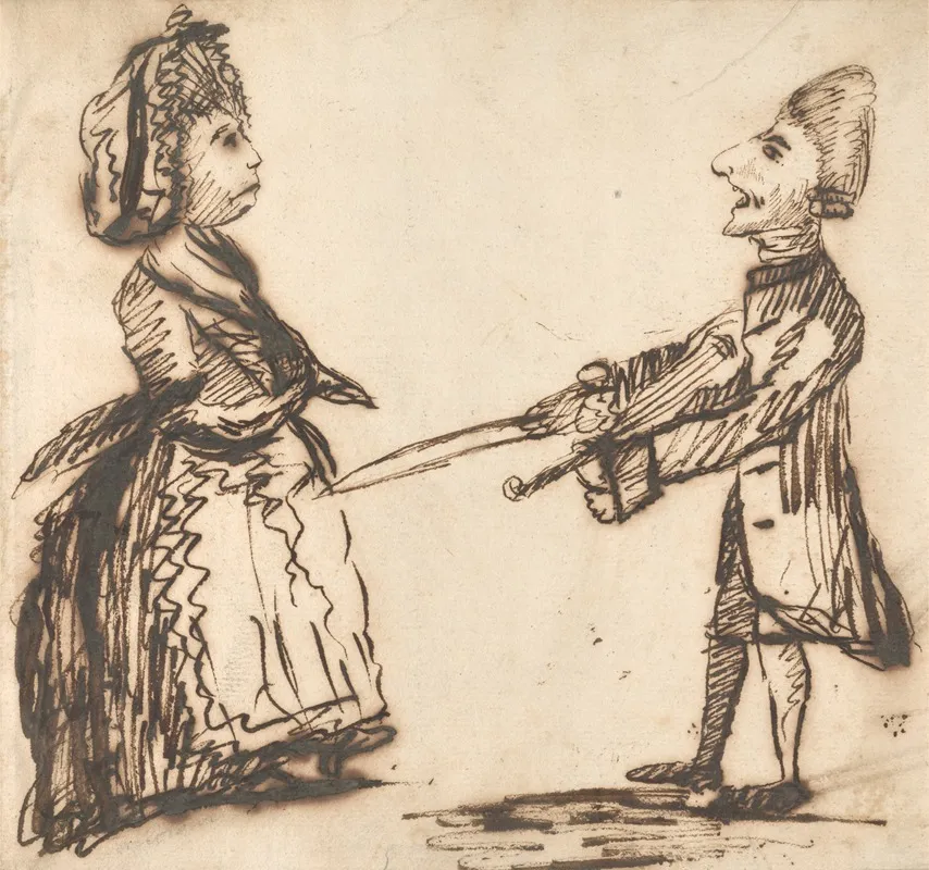 Woman And Man With Sword