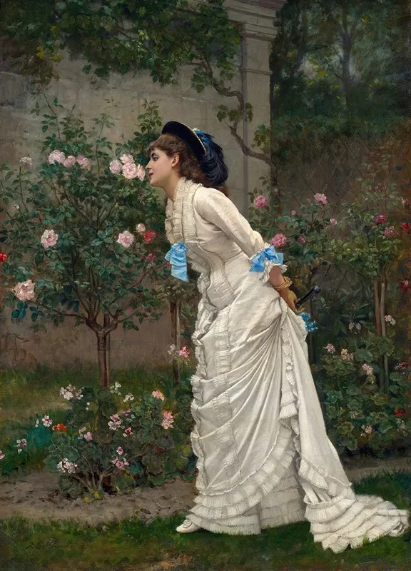 Woman And Roses