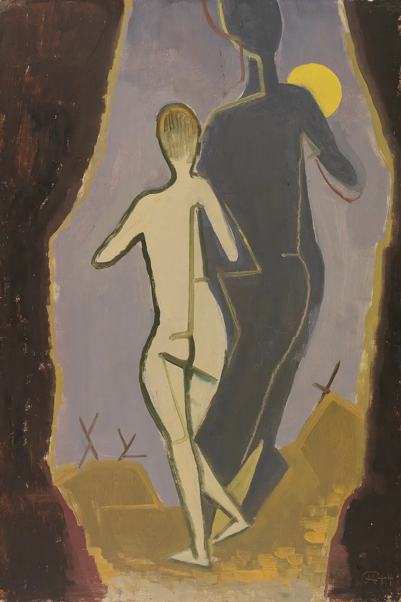 Woman And Shadow Wall Art by Karl Hofer - High-Resolution Digital Print