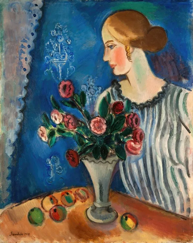 Woman And Still Life Wall Art by Gösta Sandels - High-Resolution Digital Print