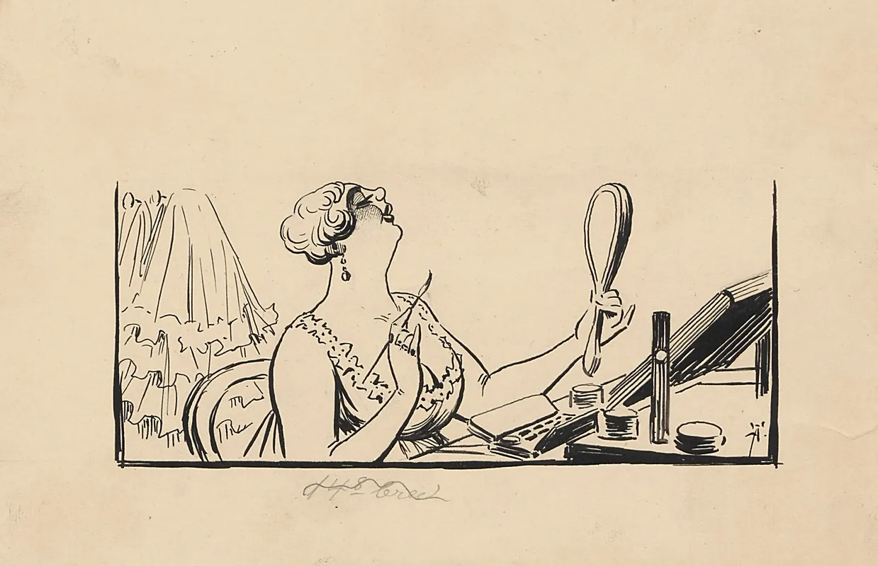 Woman Applying Makeup Wall Art by Axel Holger Thiess - High-Resolution Digital Print