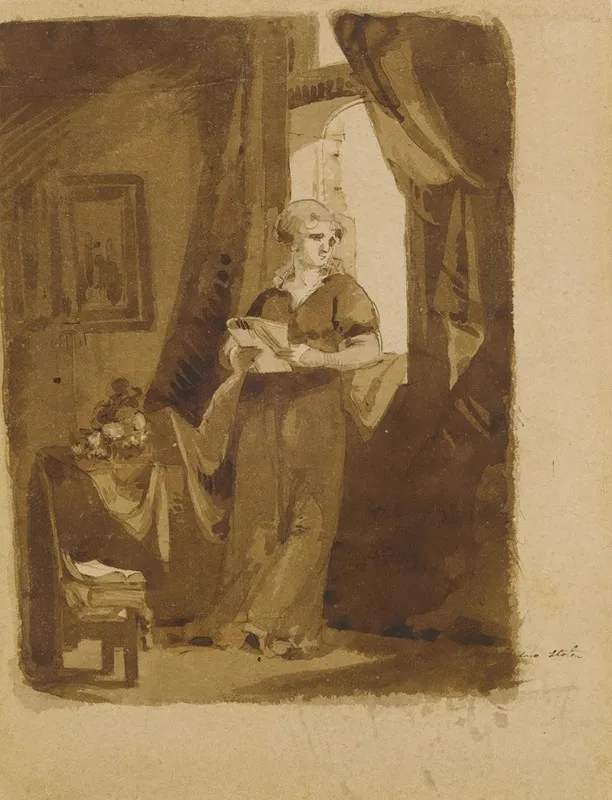 Woman At A Window From Sketchbook