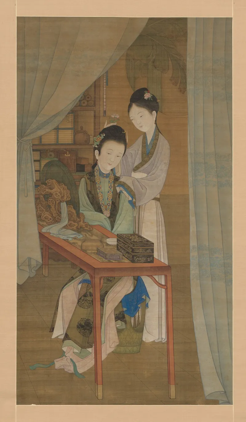 Woman At Her Dressing Table 2 Wall Art by Leng Mei - High-Resolution Digital Print