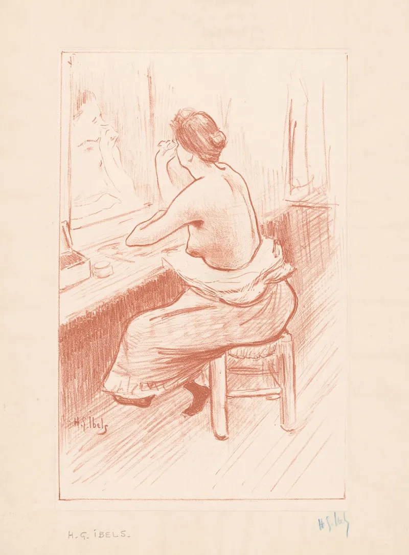 Woman At Her Toilet 3 Wall Art by Henri-Gabriel Ibels - High-Resolution Digital Print