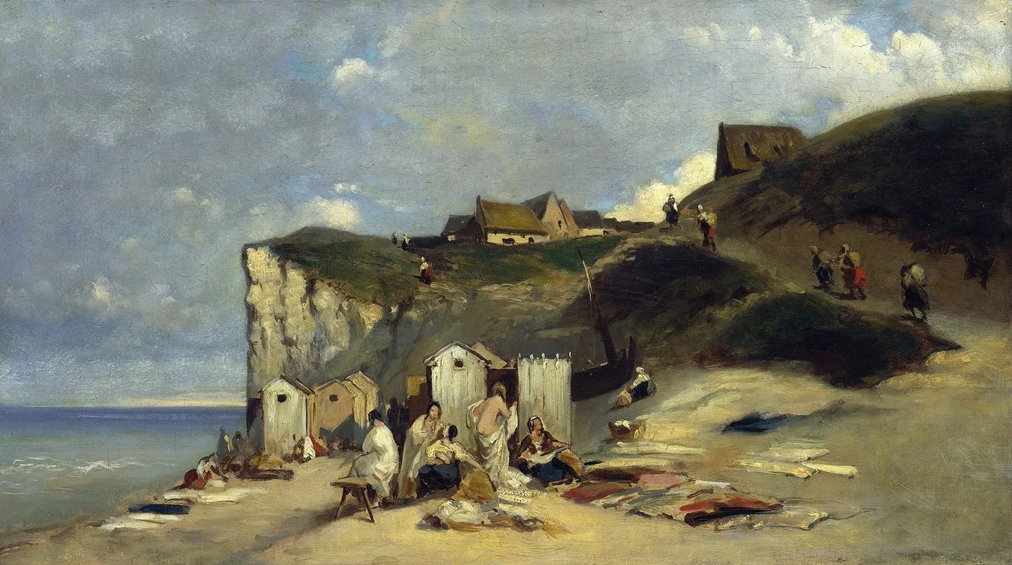 Woman Bath In Dieppe I Wall Art by Carl Spitzweg - High-Resolution Digital Print