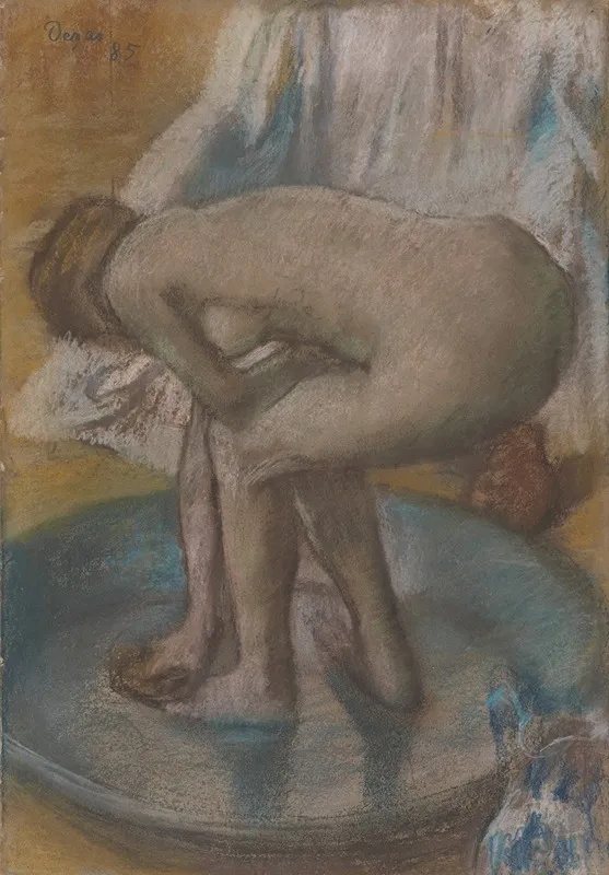 Woman Bathing In A Shallow Tub Wall Art by Edgar Degas - High-Resolution Digital Print