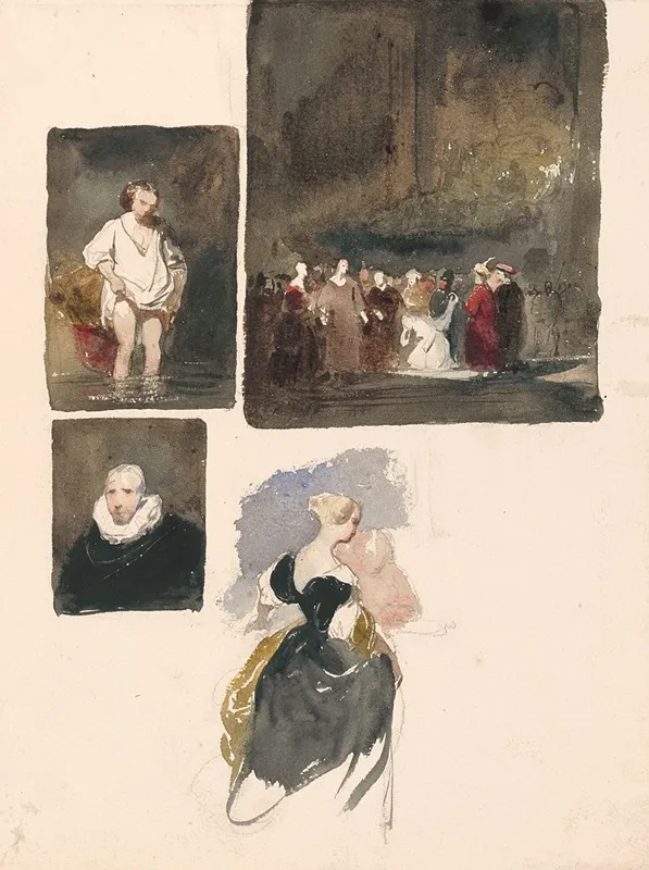 Woman Bathing In The River Christ And The Adulteress Cornelis Van Der Geest And Woman Seen From The Back
