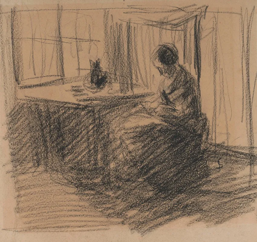 Woman Contemplating In An Interior