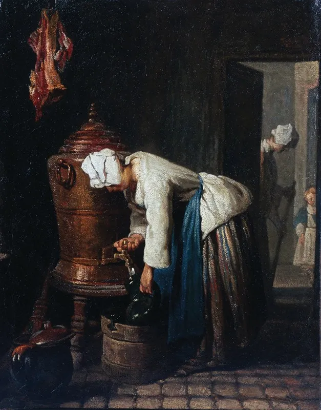 Woman Drawing Water At The Cistern Wall Art by Jean Siméon Chardin - High-Resolution Digital Print