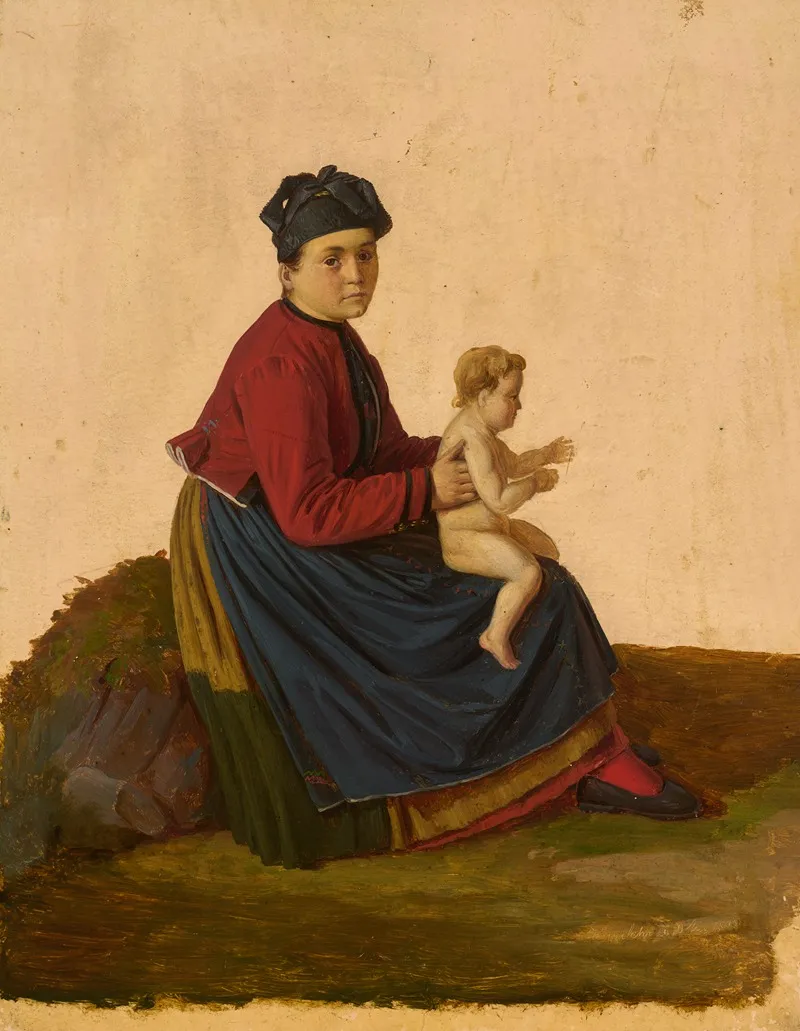 Woman From Hauenstein With A Child Wall Art by Louis Coblitz - High-Resolution Digital Print