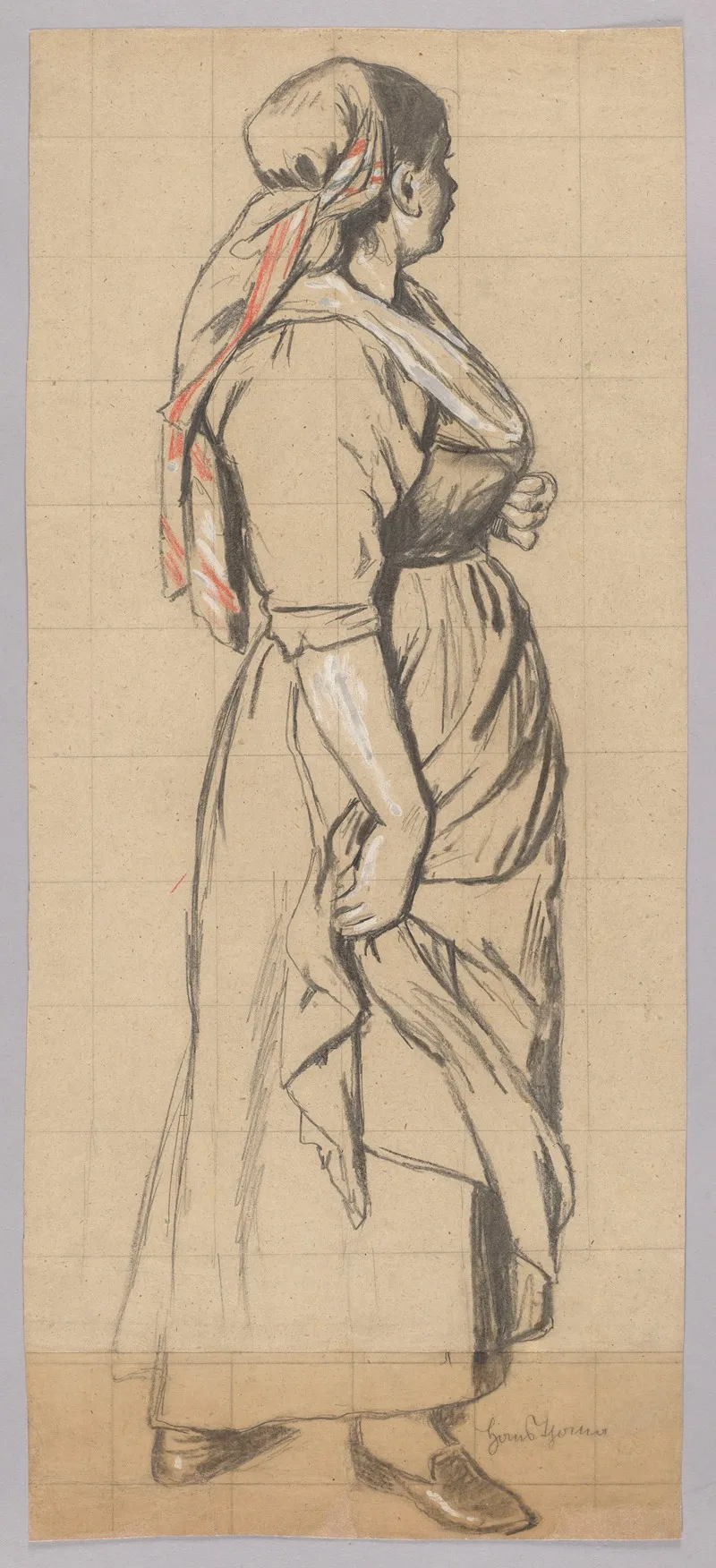 Woman In A Head Scarf Shown In Profile