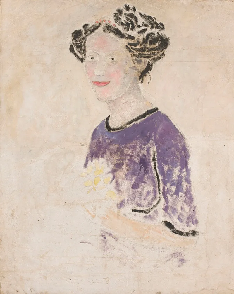 Woman In A Lilac Dress
