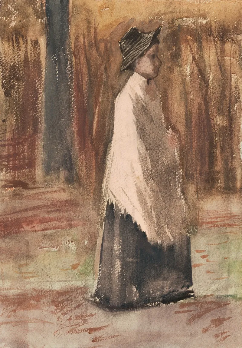 Woman In A Wood Wall Art by Vincent van Gogh - High-Resolution Digital Print
