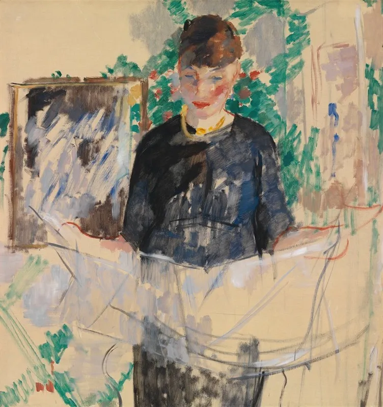 Woman In Black Reading A Newspaper Wall Art by Rik Wouters - High-Resolution Digital Print