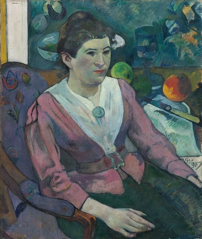 Woman In Front Of A Still Life By Cezanne Wall Art by Paul Gauguin - High-Resolution Digital Print